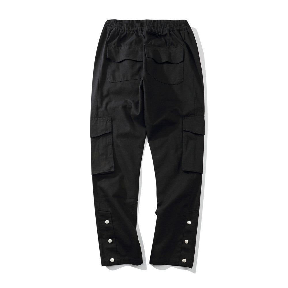 Solid Color Multi-pocket Cargo Pants Men Ooho