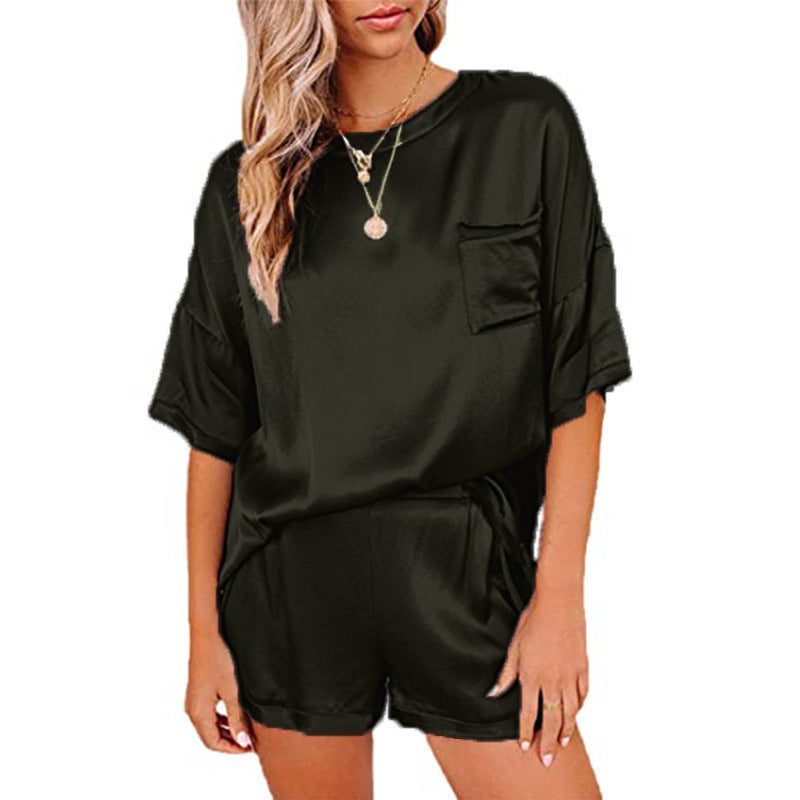 Pajama Set Short Sleeve Sleepwear Women Home Clothing Ooho