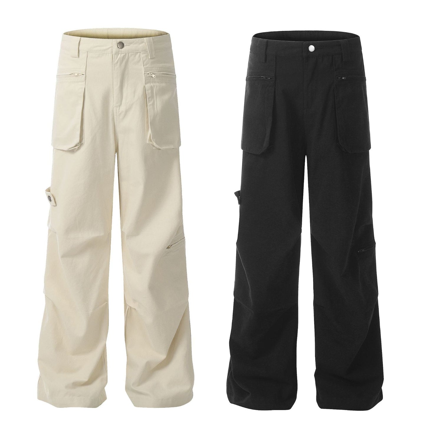 Cotton Loose Straight Cargo Pants Men Ooho