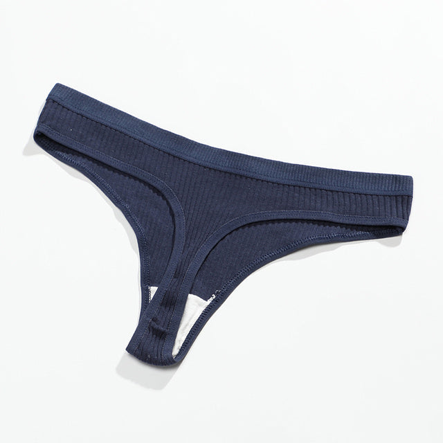 New Female Cotton Panties Low Thong Ooho