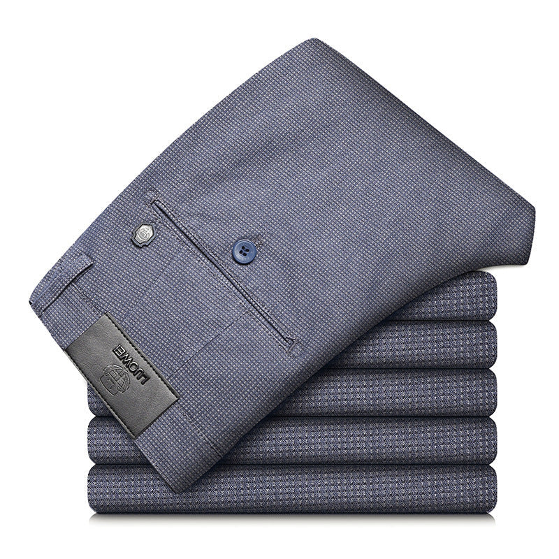 Fine Plaid Stretch Pencil Pants Slim-fit Pants Men Ooho