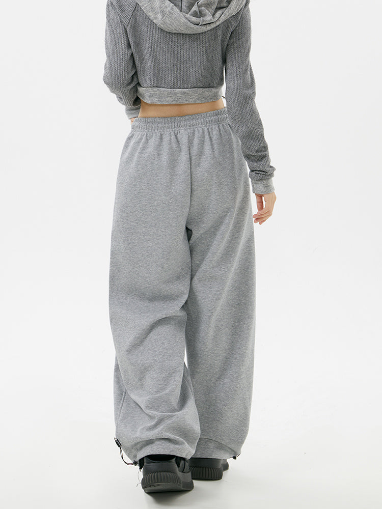 Women’s Gray Draped Sweatpants | Casual Loose Fit Athletic Jogger Pants Ooho