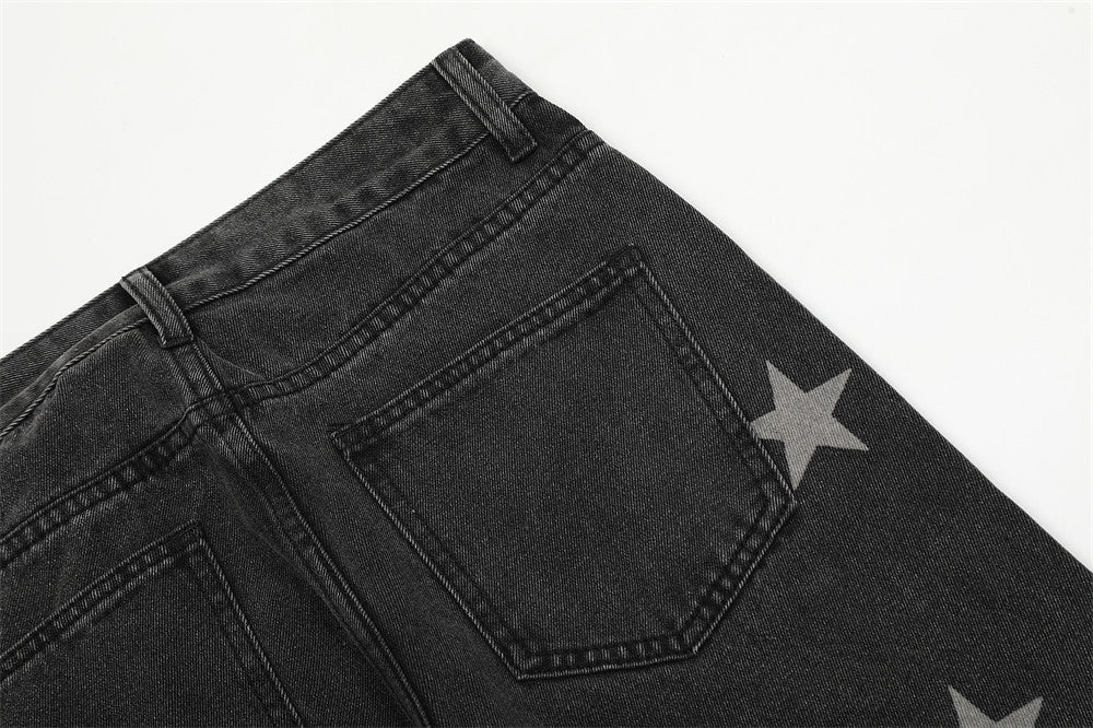 XINGX Printed Straight Jeans For Men Ooho