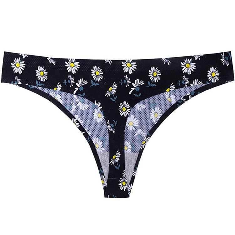 Printed Breathable One Piece Low Waist Thong Women Ooho