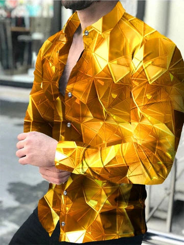 Printed Casual Long Sleeve Shirt For Men Ooho