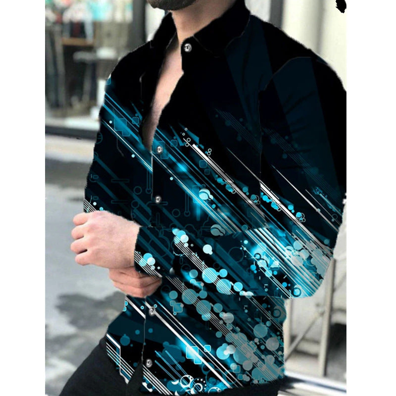 Printed Casual Long Sleeve Shirt For Men Ooho