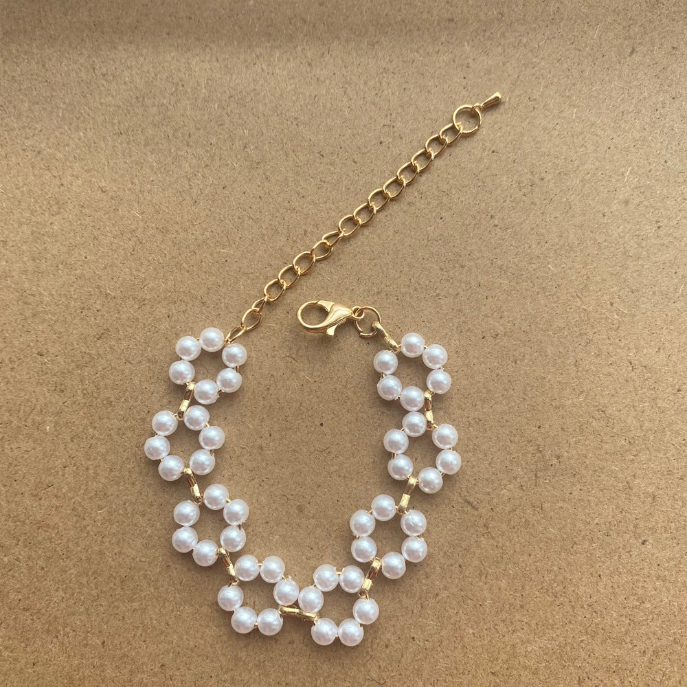 Pearl Necklace Bracelet For Women Ooho