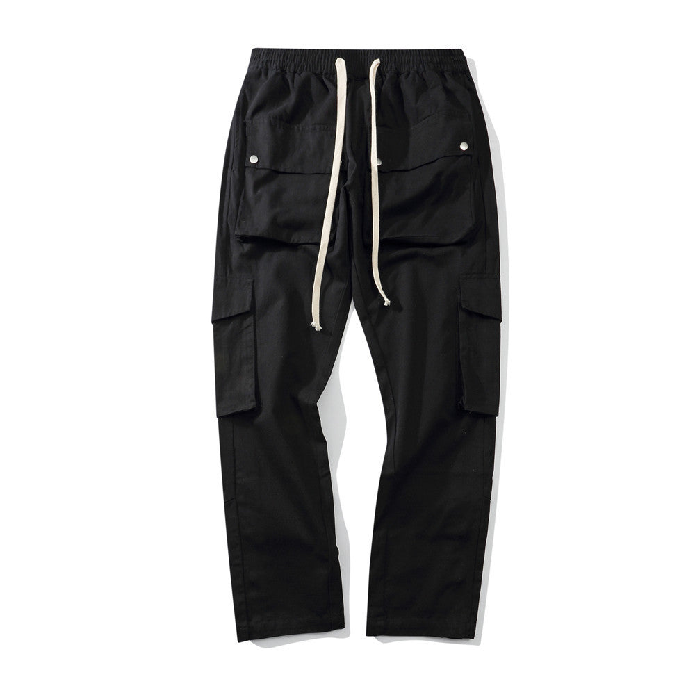 Solid Color Multi-pocket Cargo Pants Men Ooho