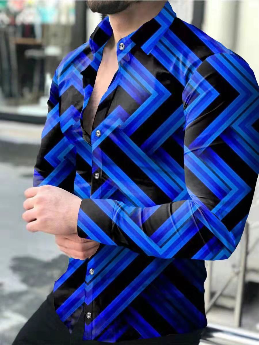 Printed Casual Long Sleeve Shirt For Men Ooho