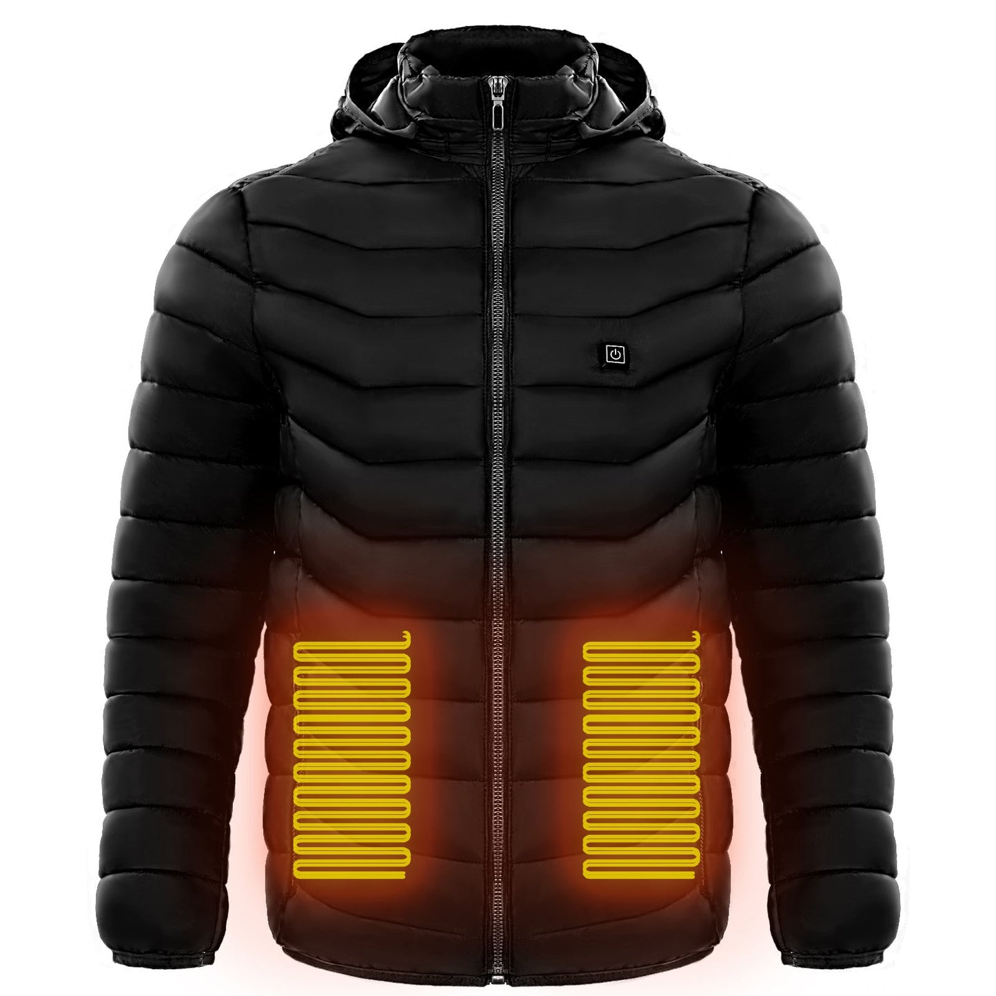Men Heated Puffer Jacket Electric Heating Coat Insulated Hood Windbreaker Ooho