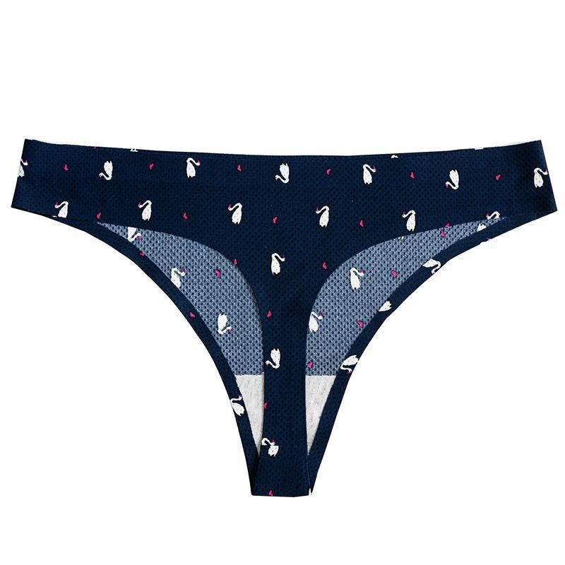 Printed Breathable One Piece Low Waist Thong Women Ooho