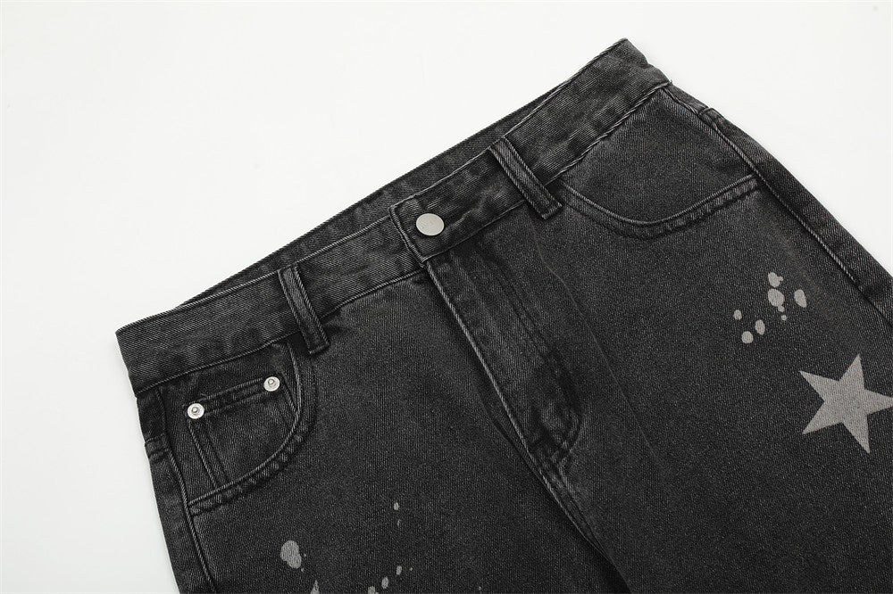 XINGX Printed Straight Jeans For Men Ooho