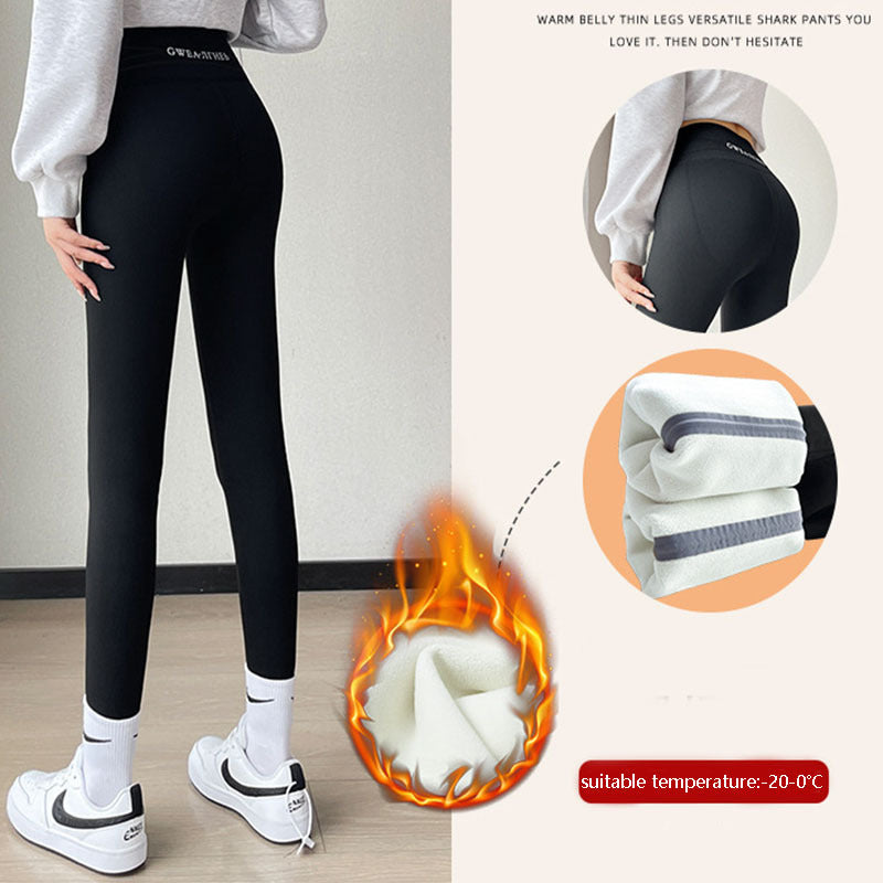 Fleece Thickened Winter Leggings for Women – High Waist Tummy Control Skinny Shark Pants, Warm Slimming Yoga Tights (-20°C to 5°C) Ooho