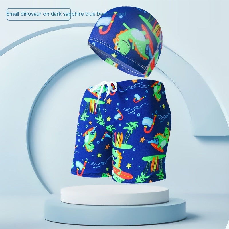 Children's Swimming Trunks Beach Vacation With Swimming Cap Suit Ooho