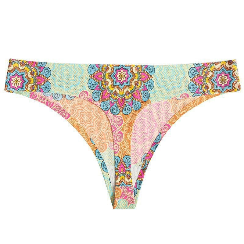Printed Breathable One Piece Low Waist Thong Women Ooho