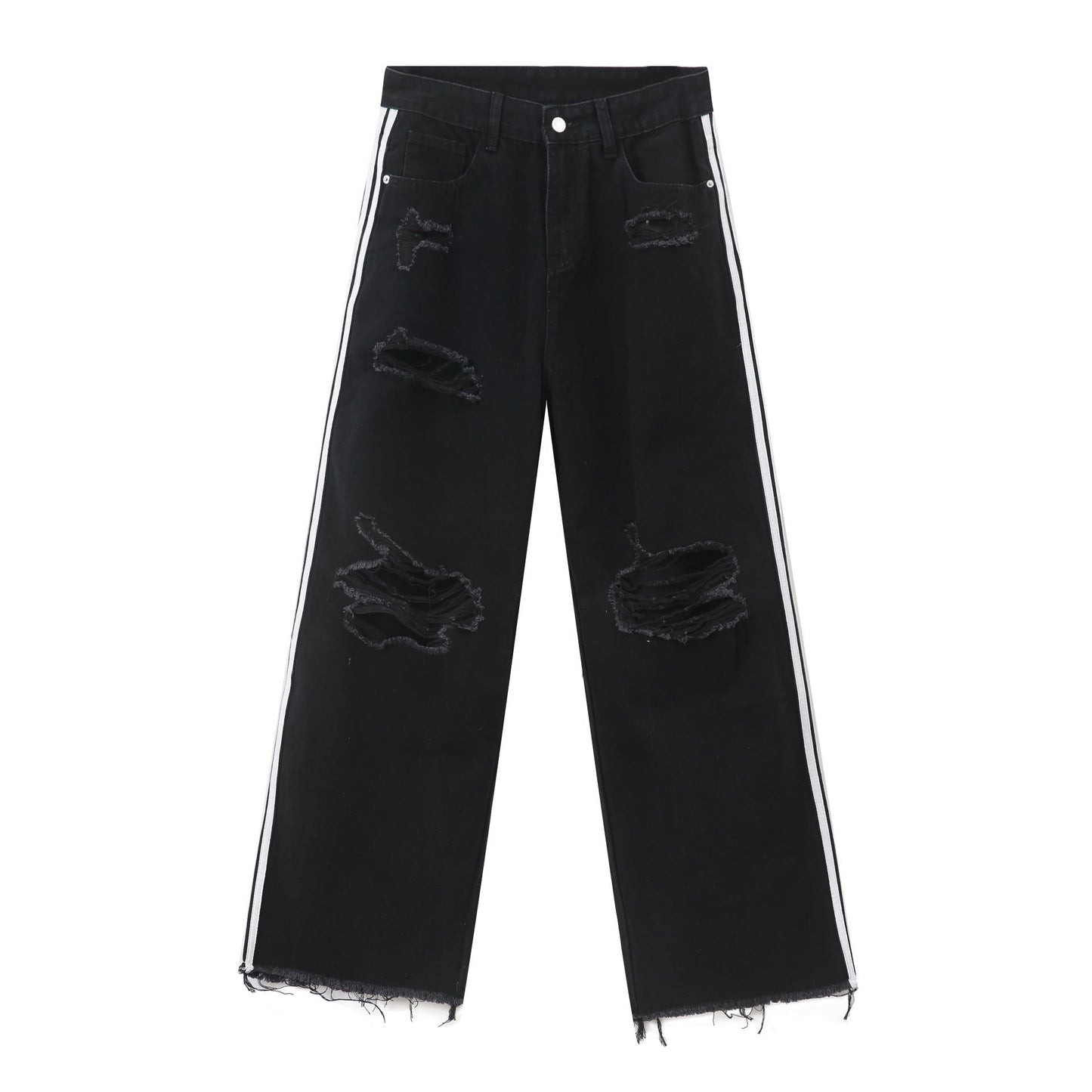 Retro Tattered Jeans Washed Wide-leg Jeans For Men Ooho