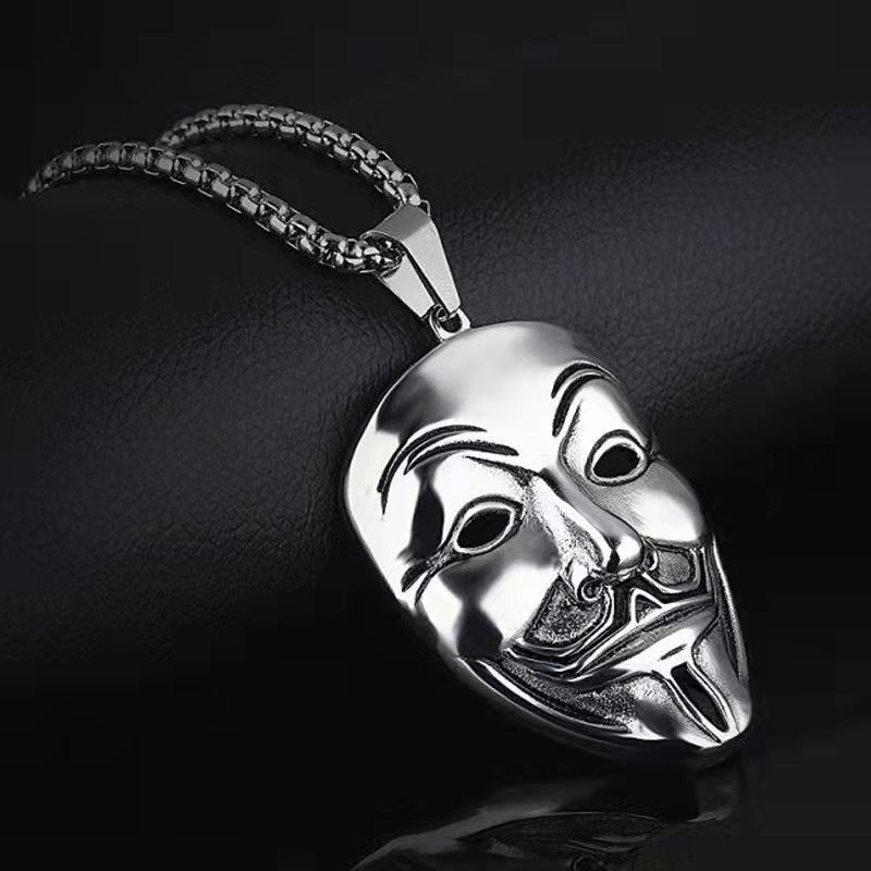 Personality Pendant Male And Female Student Pendant Necklace Mask Ooho