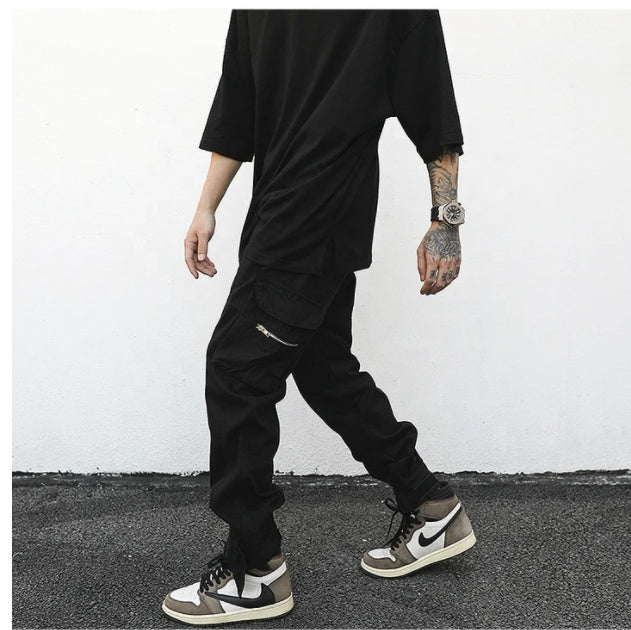 Men Drawstring Side Pocket Cargo Pants Ooho