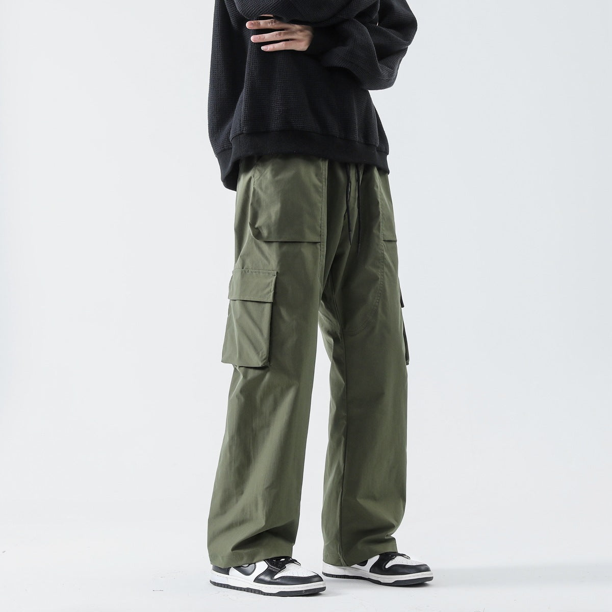 Loose Straight Track Pants Men Ooho
