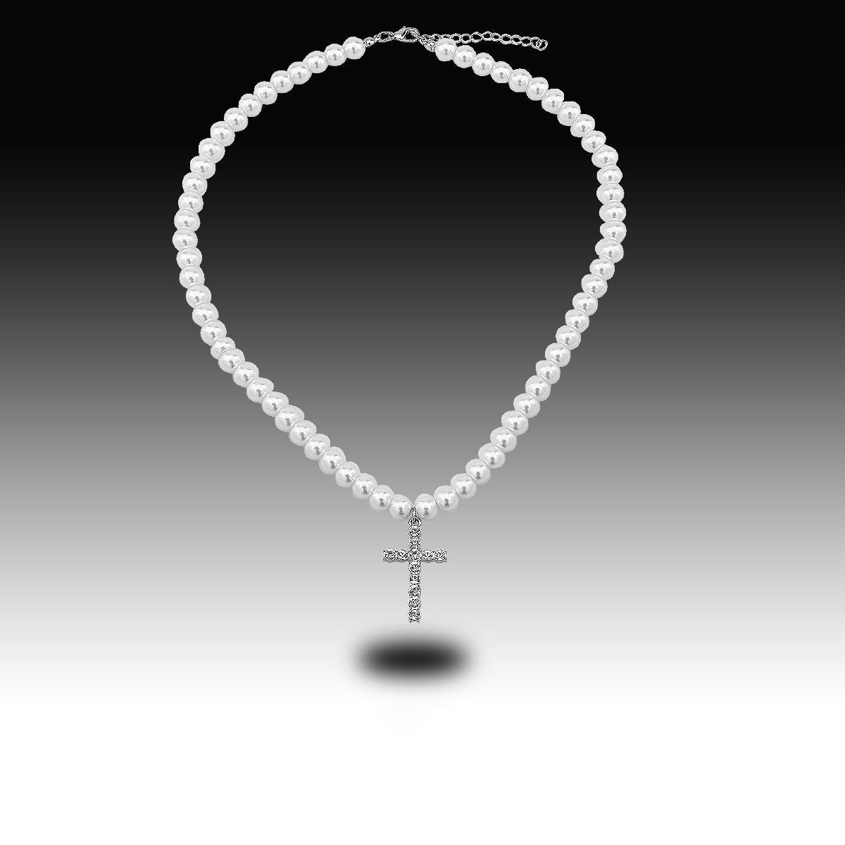 Pearl Cross Necklace Male Hip Hop Ooho