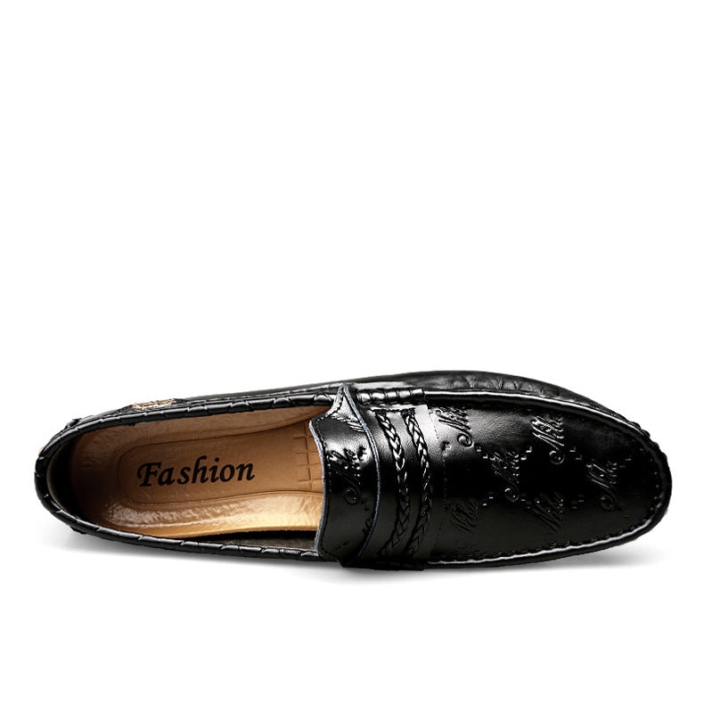 Plus Size Driving Shoes Authentic Leather Loafers Men Ooho