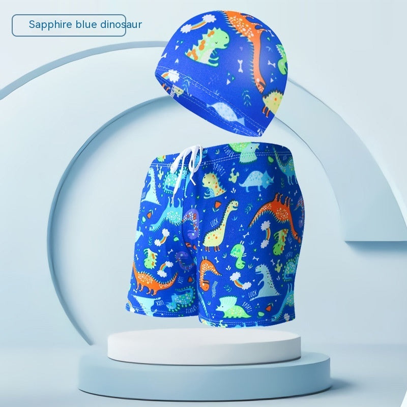 Children's Swimming Trunks Beach Vacation With Swimming Cap Suit Ooho