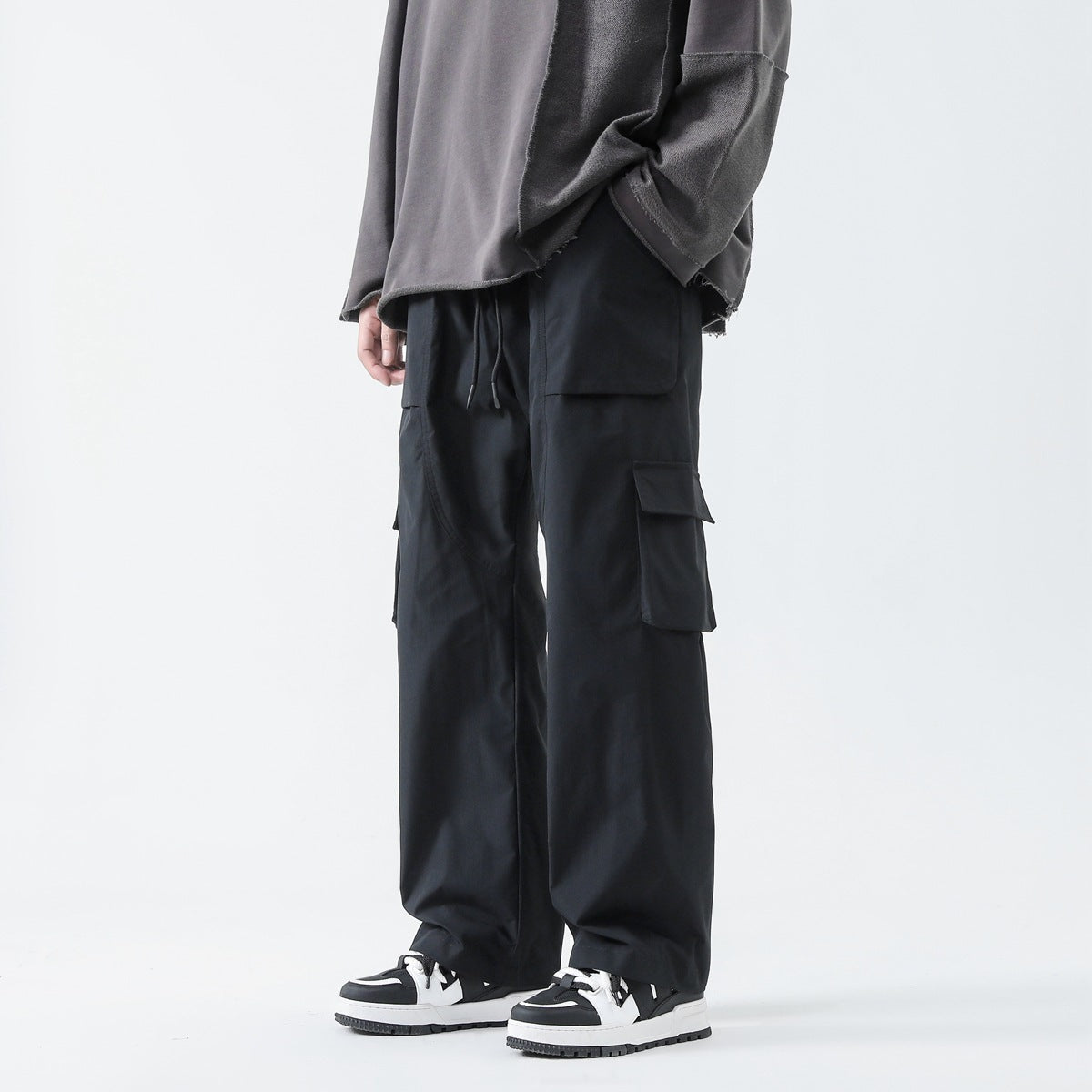 Loose Straight Track Pants Men Ooho