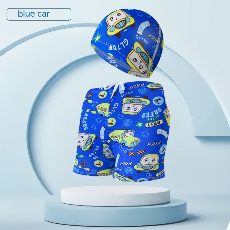 Children's Swimming Trunks Beach Vacation With Swimming Cap Suit Ooho