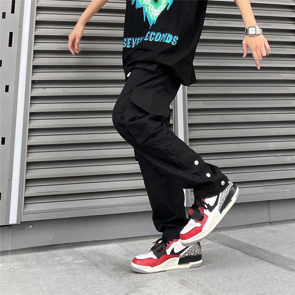 Solid Color Multi-pocket Cargo Pants Men Ooho