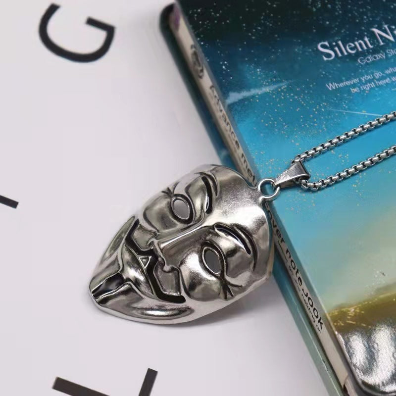 Personality Pendant Male And Female Student Pendant Necklace Mask Ooho