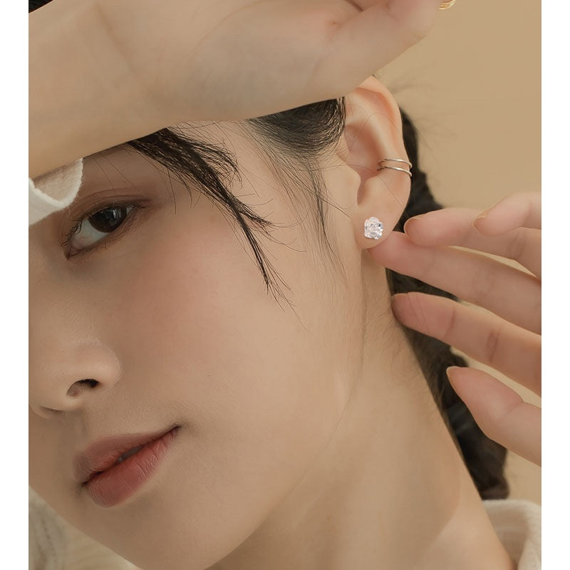 Silver Stud Earrings For Women Camellia Design Earrings Ooho