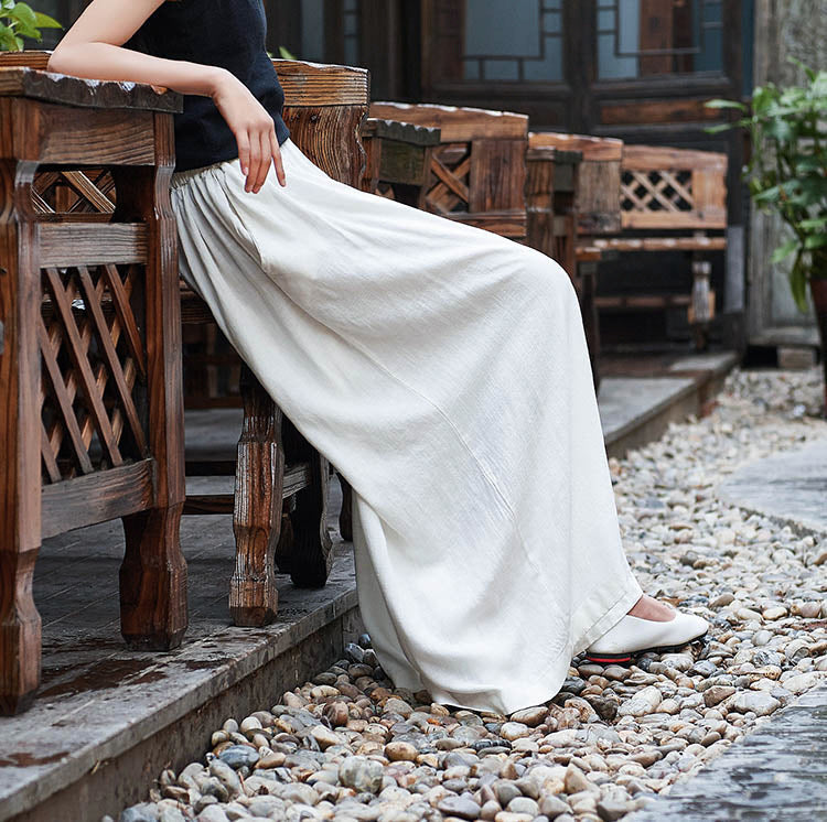 Women’s Linen Stone Washed Slim Fit Travel Culottes | Yoga Lounge Pants Ooho