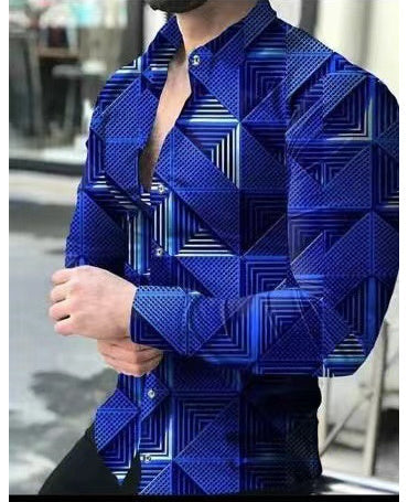 Printed Casual Long Sleeve Shirt For Men Ooho