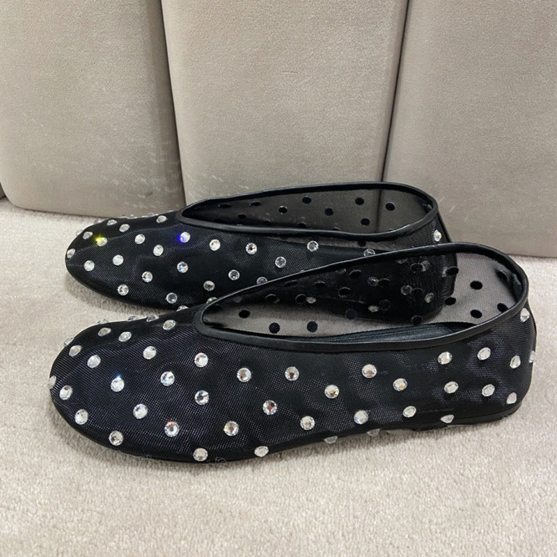 Fashionable Round Toe Rhinestone Mary Jane Shoes Women Ooho