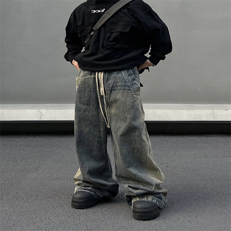 Retro Washed Gradient Jeans For Men Ooho