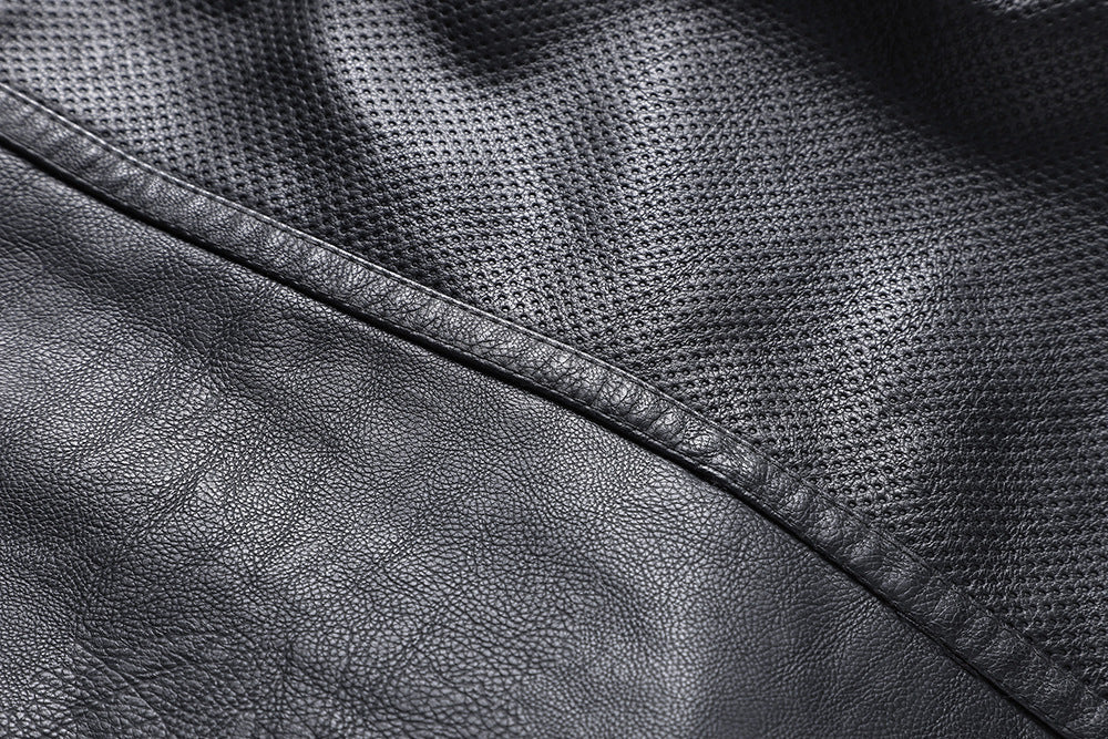 Winter Stand-collar PU Jacket Leather Jacket Men Ooho
