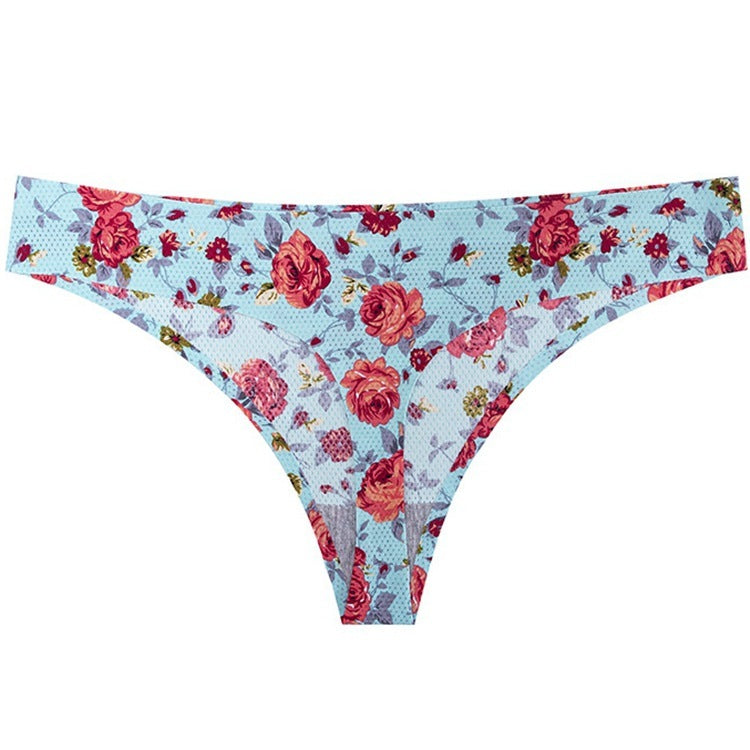 Printed Breathable One Piece Low Waist Thong Women Ooho