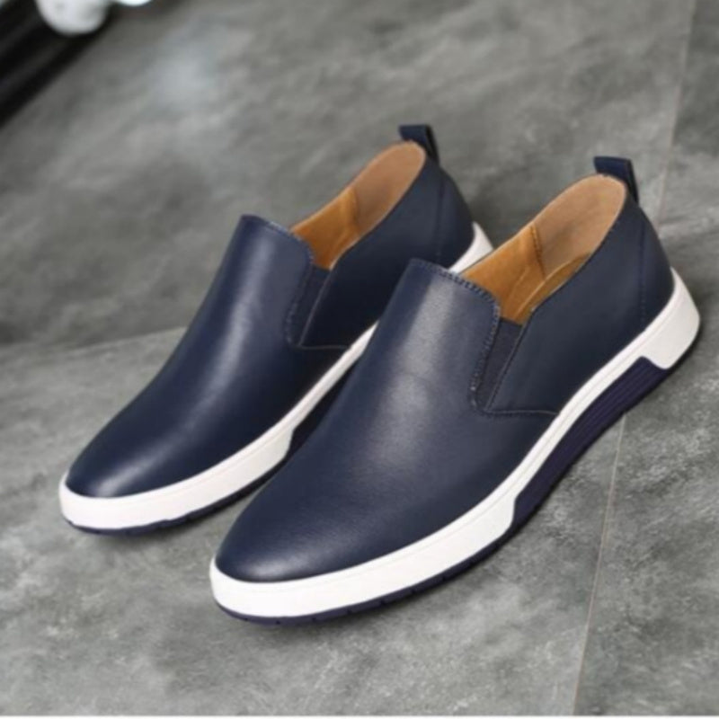 Winter Men Leather Boots Loafers Fashion Warm Cotton Brand Ankle Lace Up Shoes Footwear Ooho