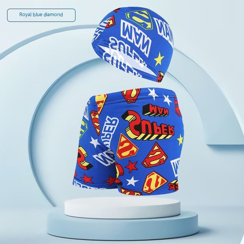 Children's Swimming Trunks Beach Vacation With Swimming Cap Suit Ooho