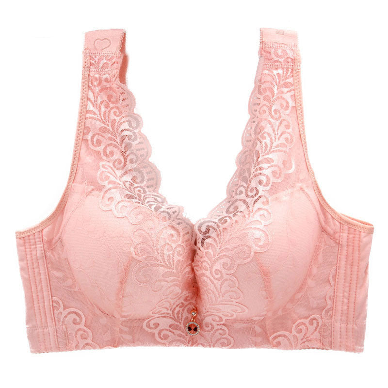 Oversized Bra Centerless Underwire Bra Wide Strap Adjuster Thin Large Cup Bra Ooho
