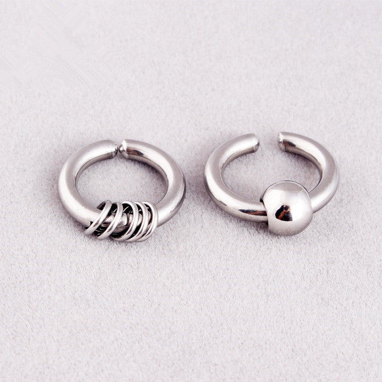 Titanium Steel Male Non Pierced Earring Ear Clip Magnet False Earrings Ooho