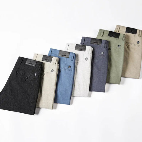 Fine Plaid Stretch Pencil Pants Slim-fit Pants Men Ooho