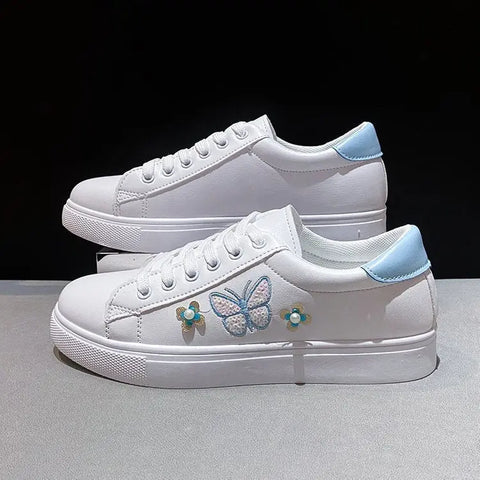 Women's Flat Low-top Sneakers Bow Ooho