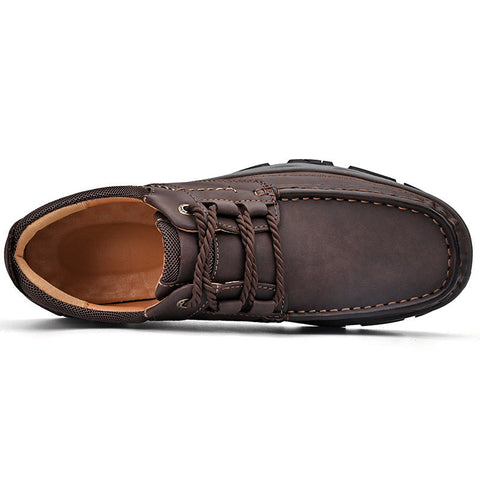Male PU Plus Size Leather Shoes Outdoor Hiking Shoes Ooho