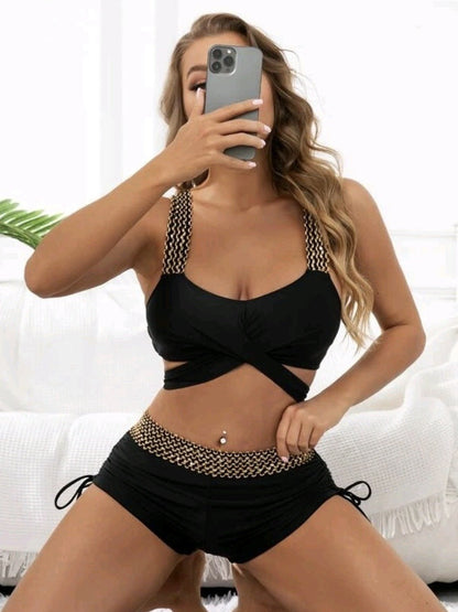 Solid Color High Waist Bikini For Women Ooho