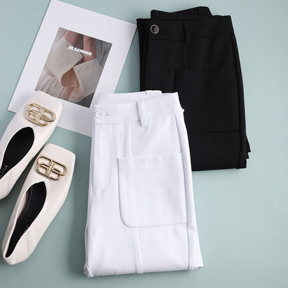 Women’s Flared Wide-Leg Suit Pants | Loose Fit Drooping Slimming Trousers Ooho