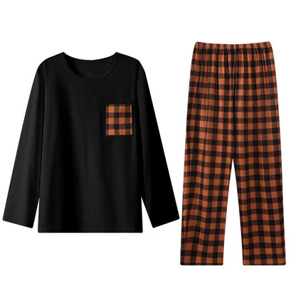 Ice Silk Long Sleeve Long Pants Men's Pajama Set Ooho