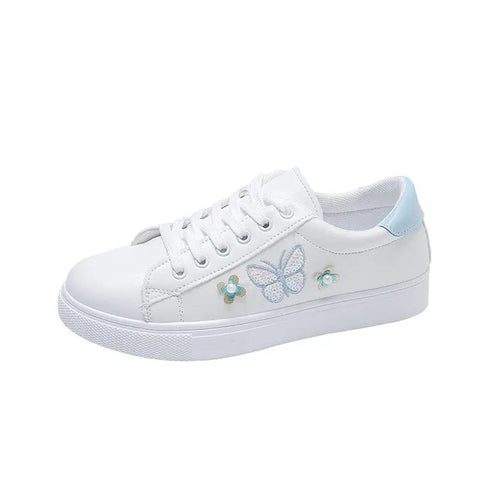 Women's Flat Low-top Sneakers Bow Ooho