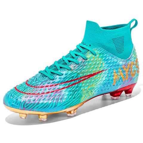Men's Outdoor Training Gold-plated Bottom High-top Soccer Shoes Ooho 