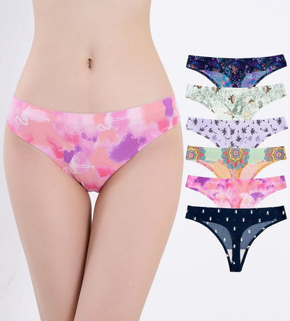Printed Breathable One Piece Low Waist Thong Women Ooho